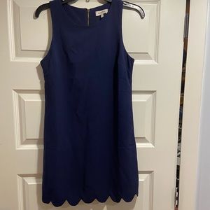 Navy Scallop Dress